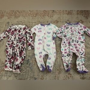 Floral and Rainbow Baby Onesies Set